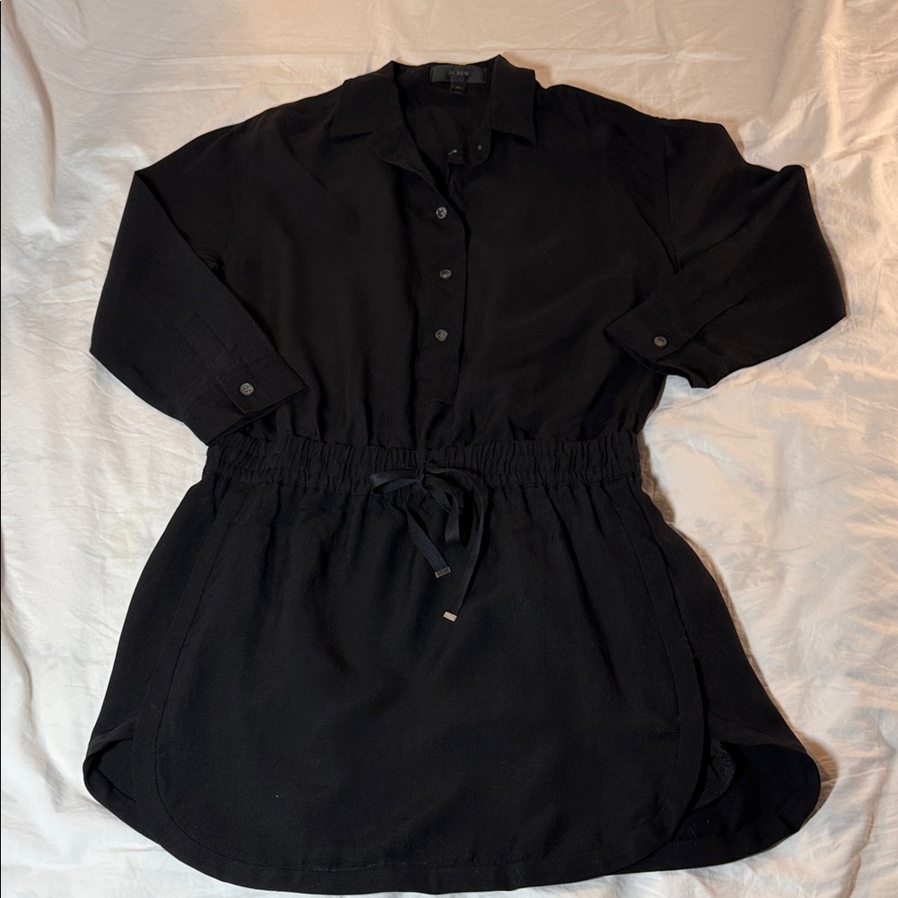 J. Crew Black 3/4 Sleeve Mini Dress
